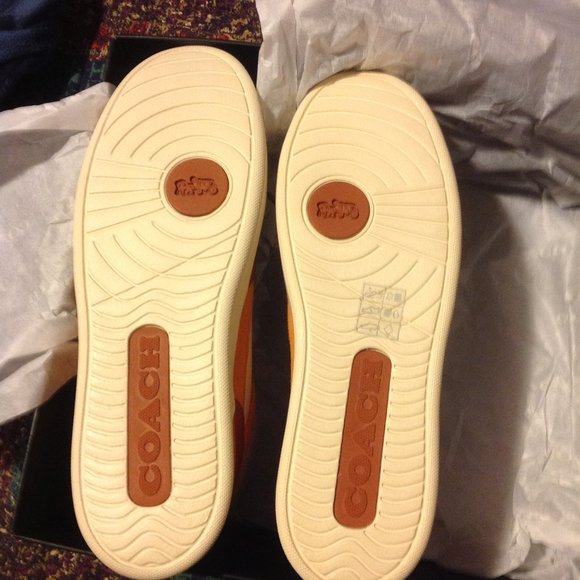 Coach men's Clip Court Multicolor Hi-Top Leather & Suede Sneakers-11D-New in Box - Picture 4 of 14